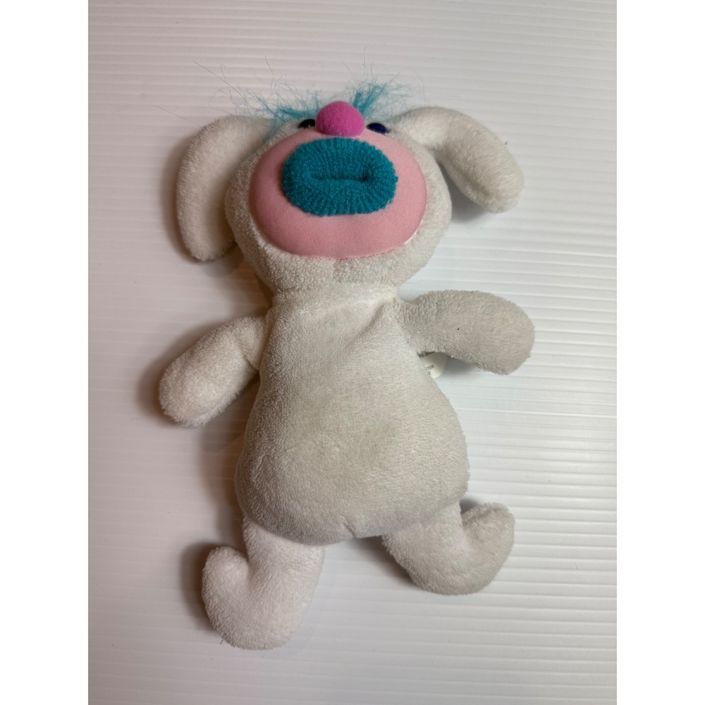 Fisher Price Silly‎ 2010 Plush Toy White Blue Hair Pink Nose